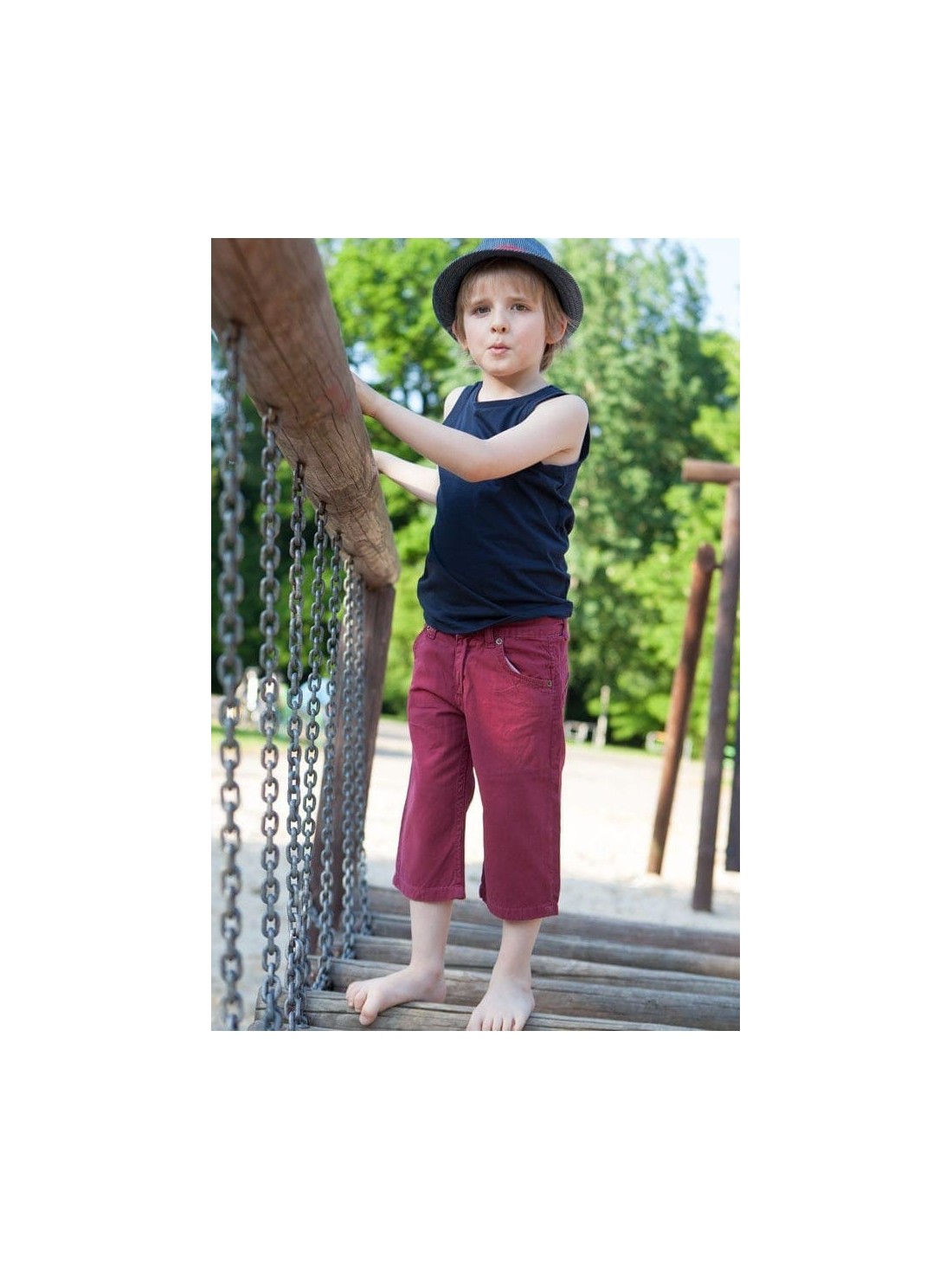 Boys\' shorts, burgundy DZ6027 - Online store - Boutique